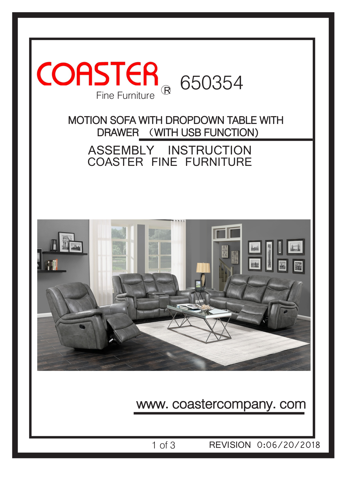 Coaster 650354 Assembly Guide