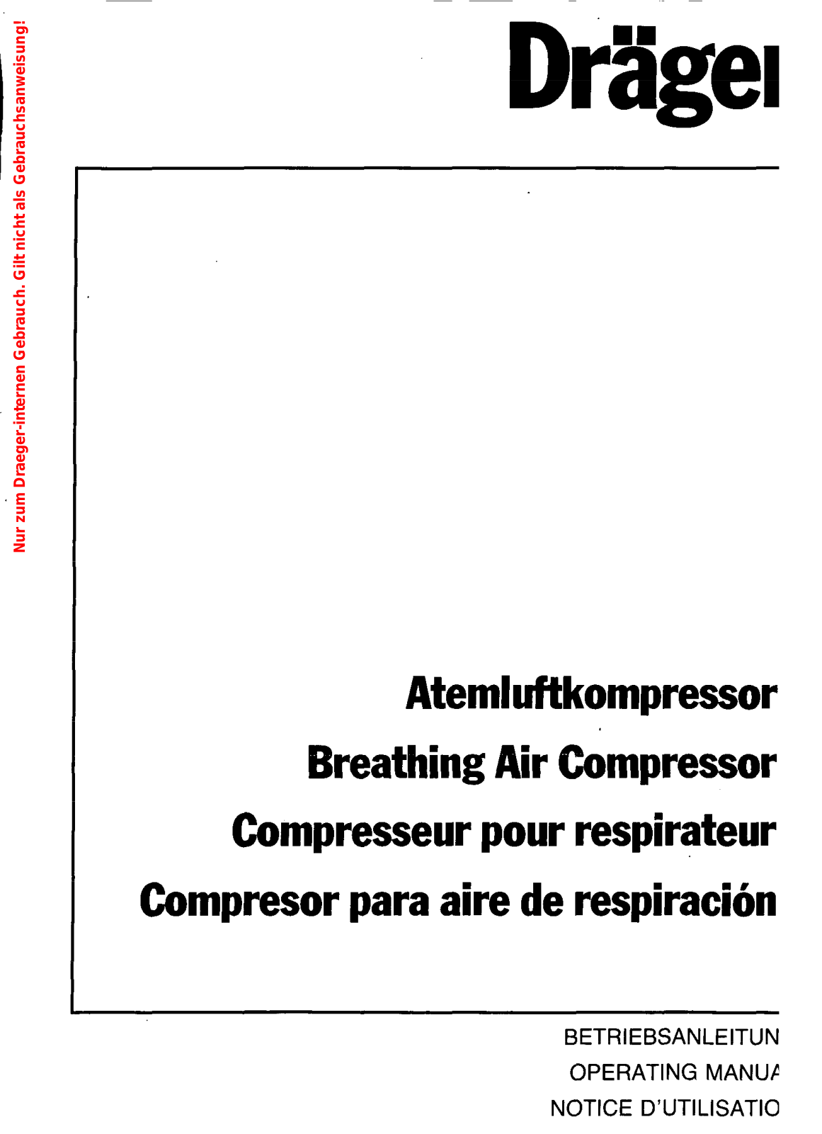 Drager Breathing Air Compressor User manual - ManualMachine.com