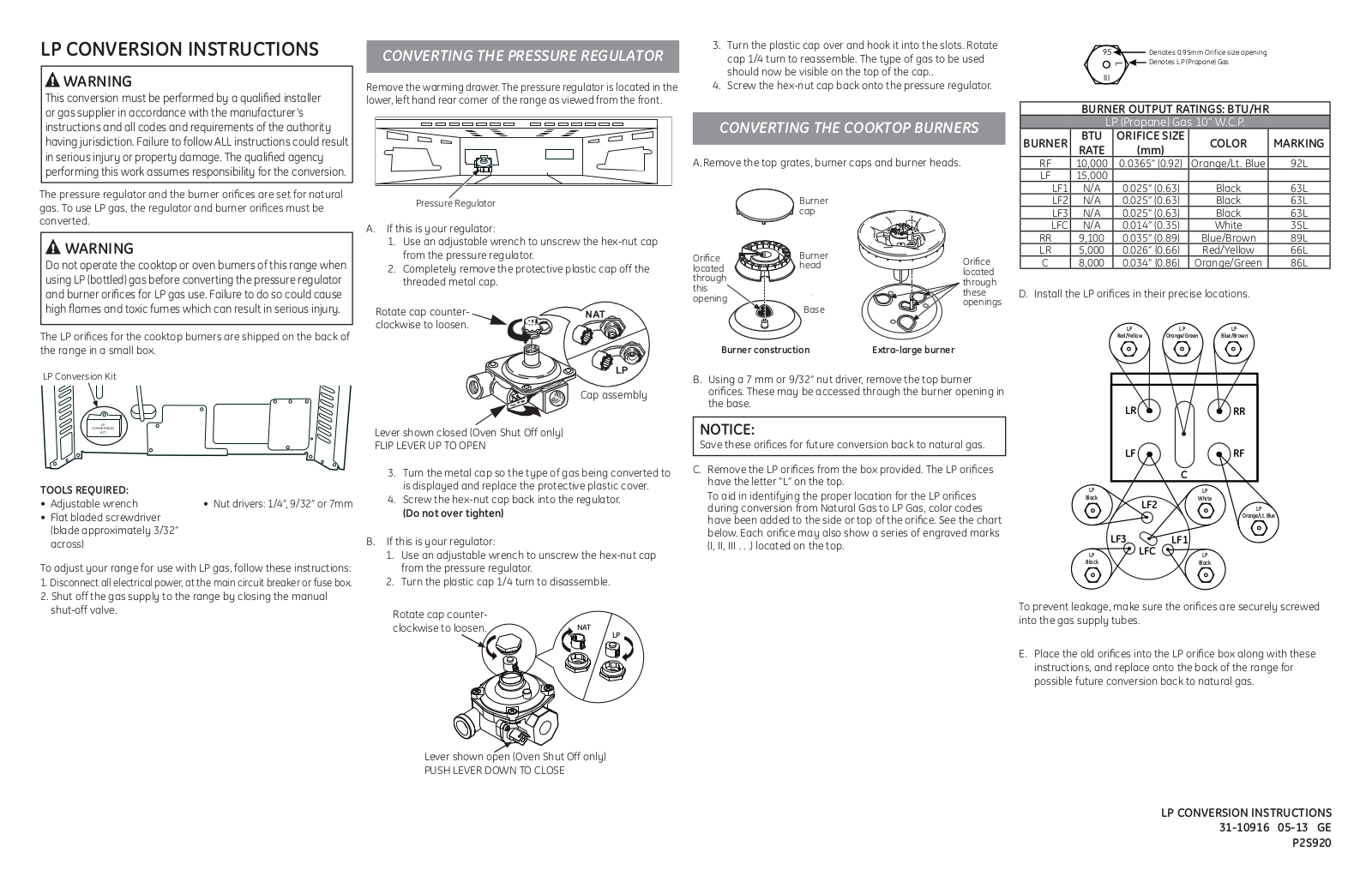 GE P2S920SEFSS Conversion Kit