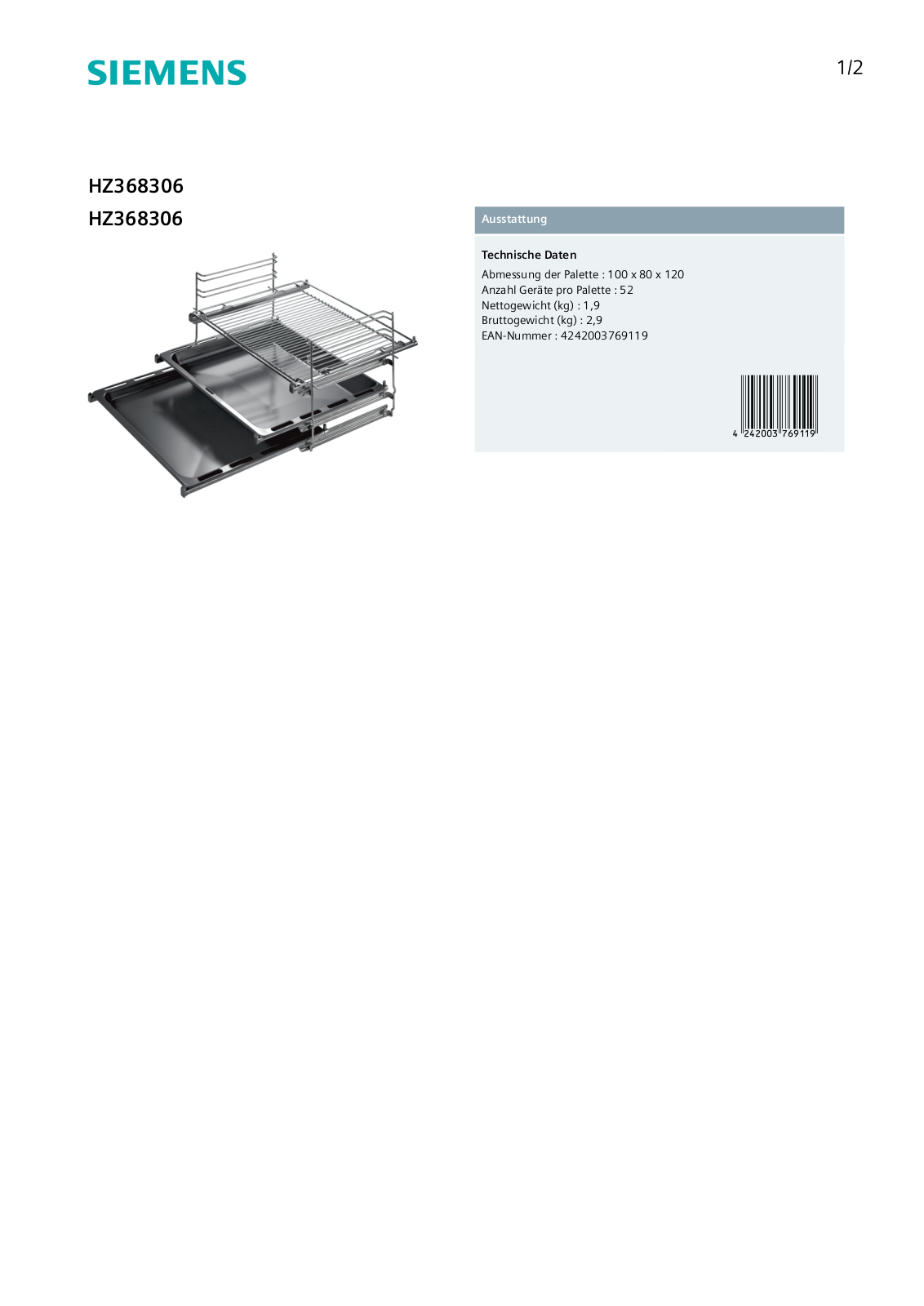 Siemens HZ368306 User Manual