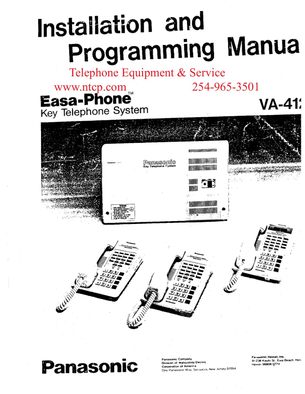 Panasonic VA-412 User Manual