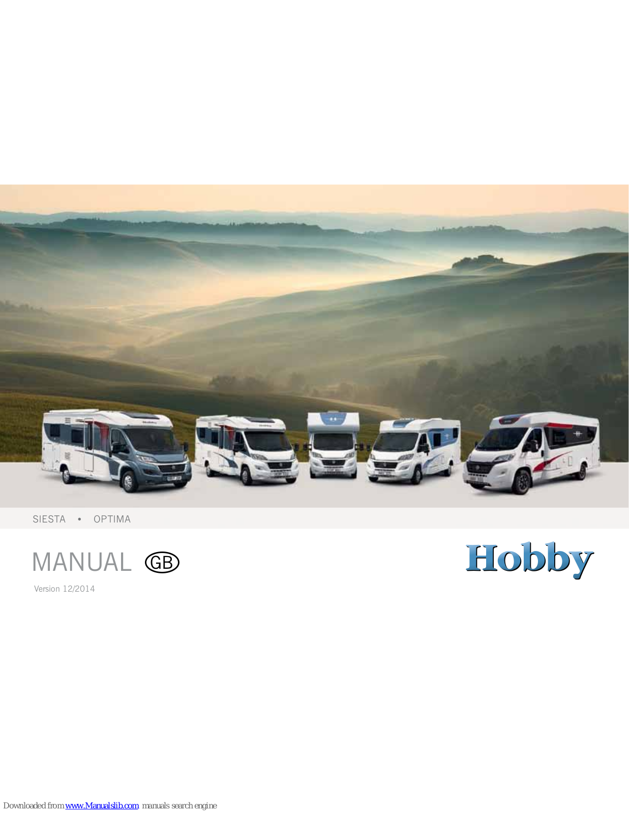 Hobby optima, Siesta, FIAT Premium Drive, RENAULT Premium Van User Manual