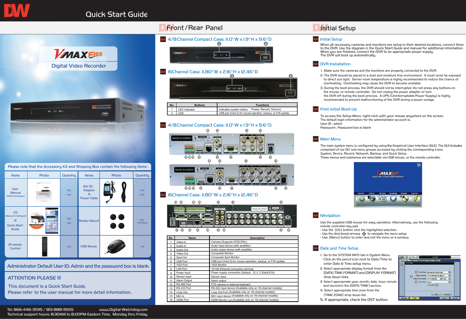 Digital Watchdog DW-VF8500G Quick Start Guide