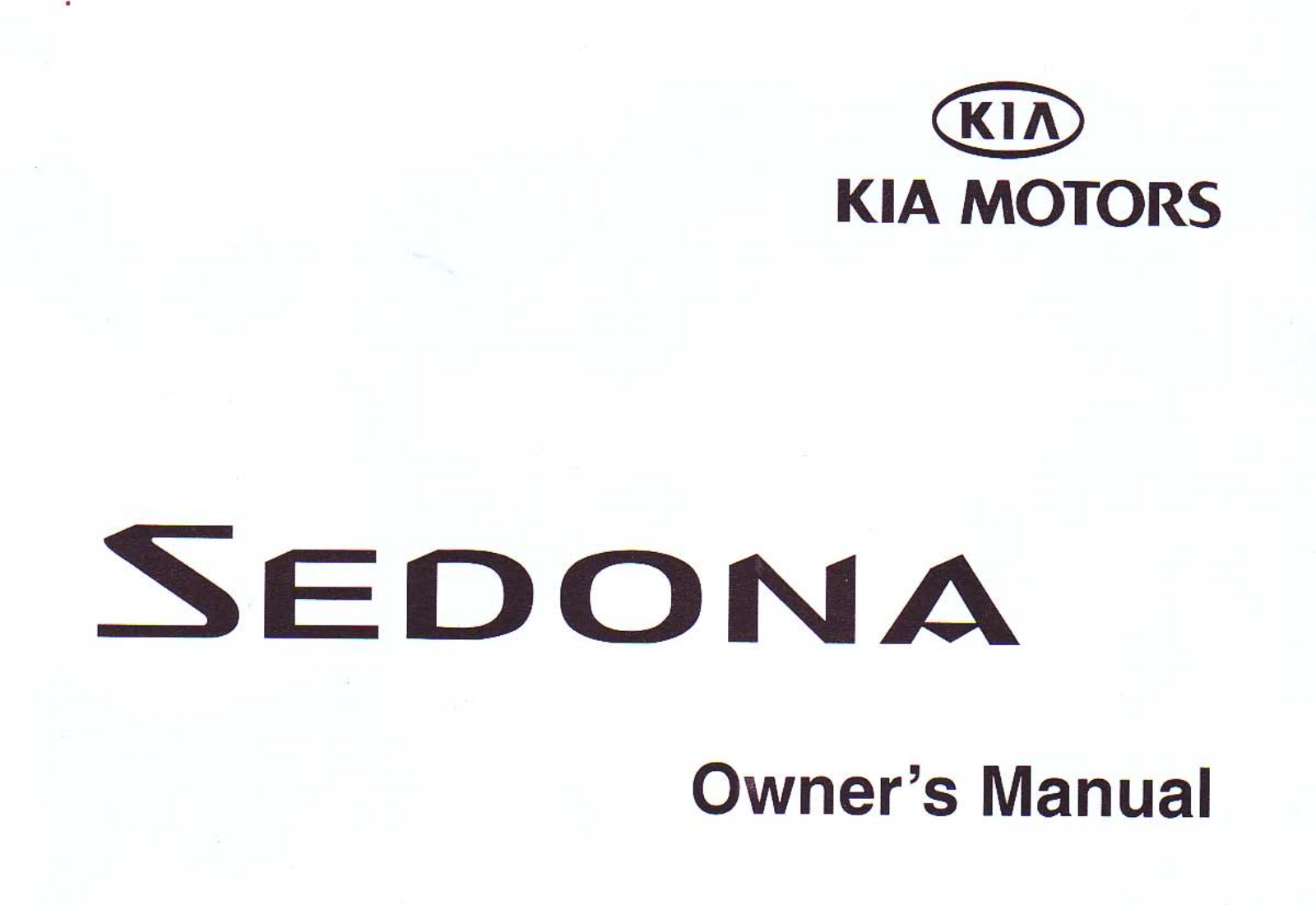 Kia SEDONA 2002 Owner Manual