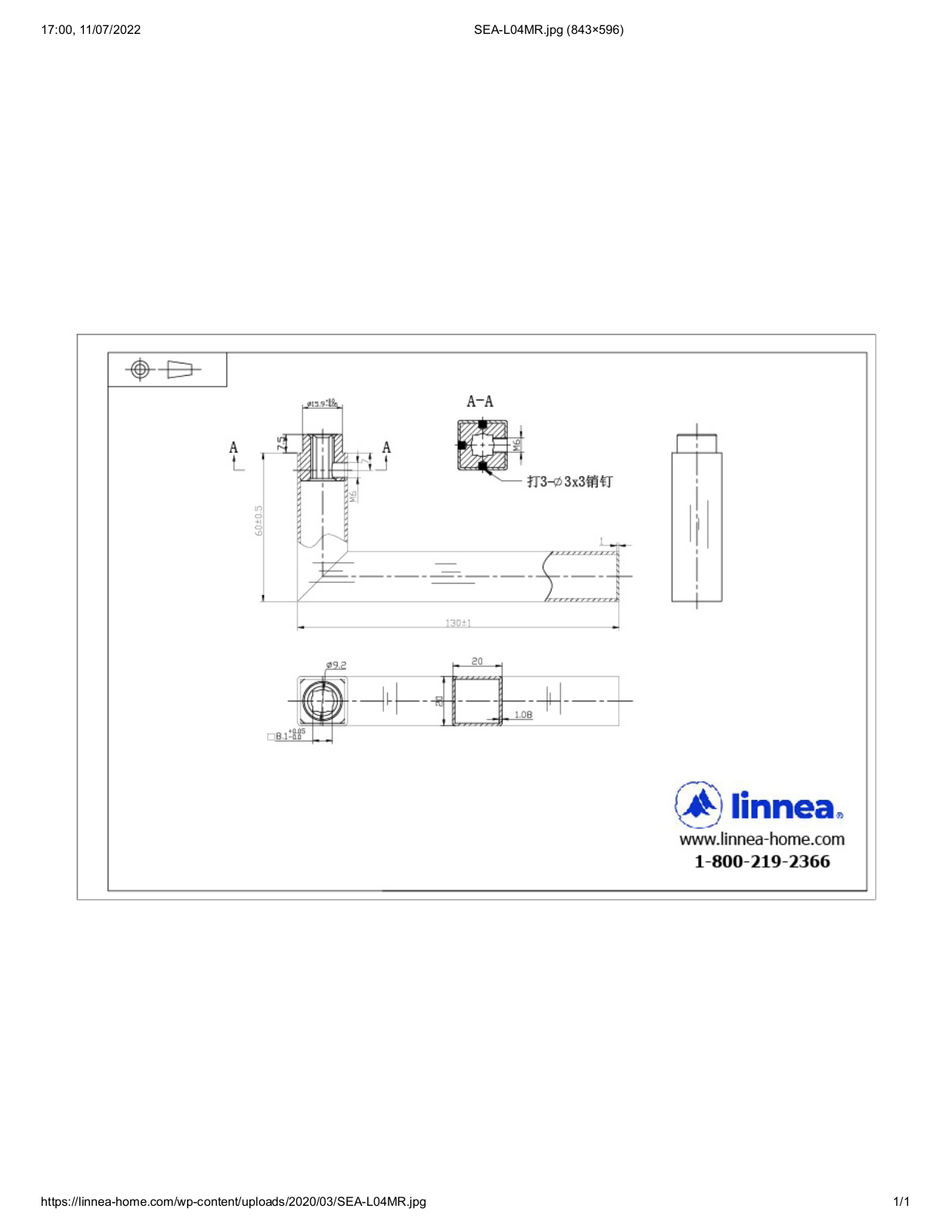 Linnea LNNE8174 Dimensions - ManualMachine.com