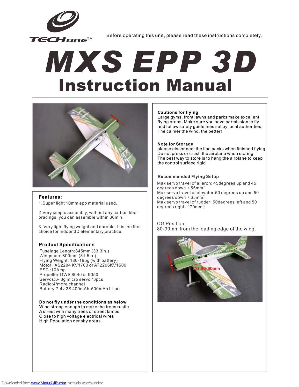 Techone MXS EPP 3D Instruction Manual