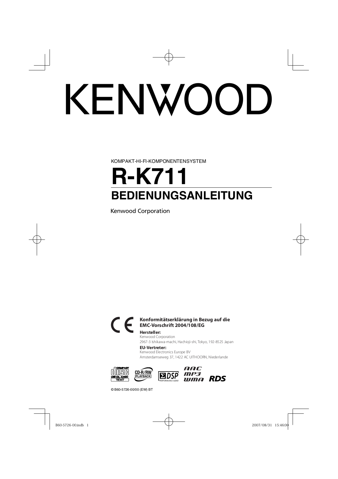 Kenwood R-K711 User Manual