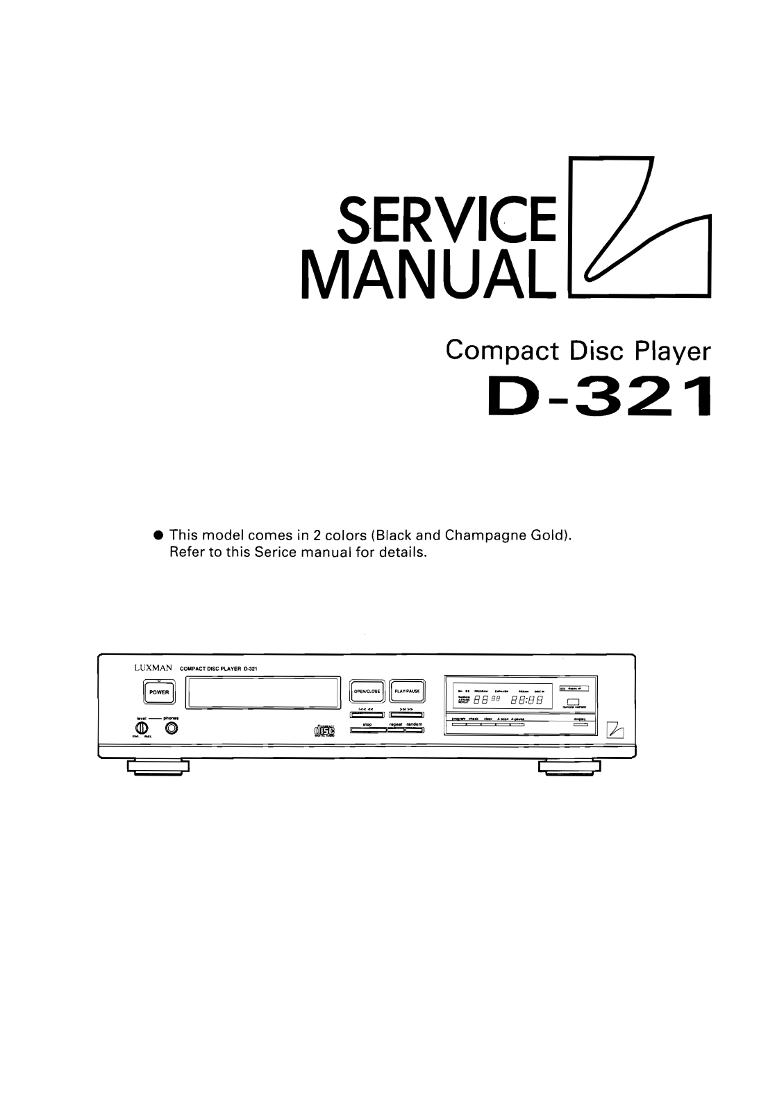 Luxman D-321 Service Manual