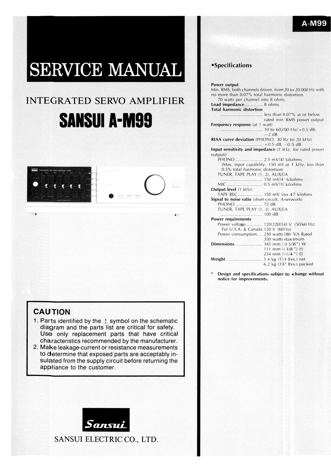 Sansui AM-99 Service Manual