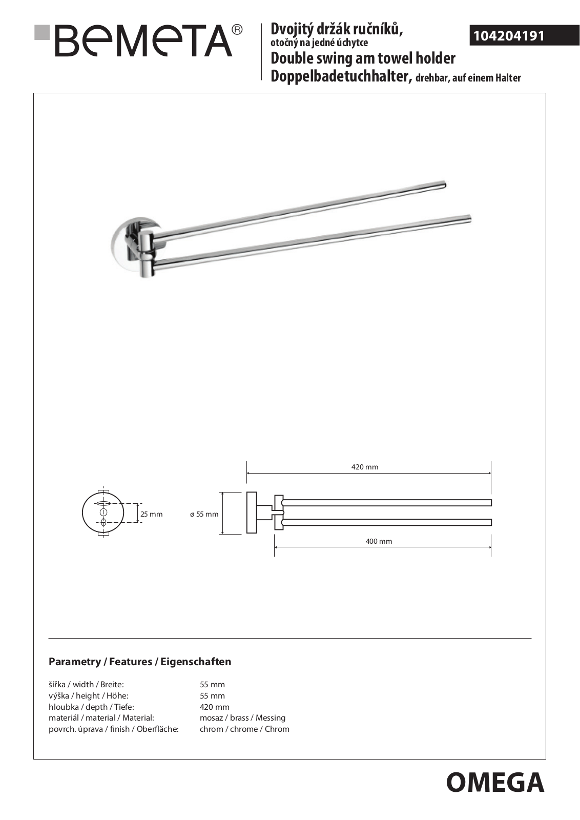 Bemeta Omega 104204191 User guide