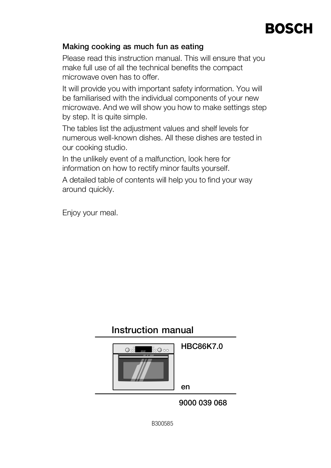 Bosch HBC86K750, HBC86K770, HBC86K760 User Manual