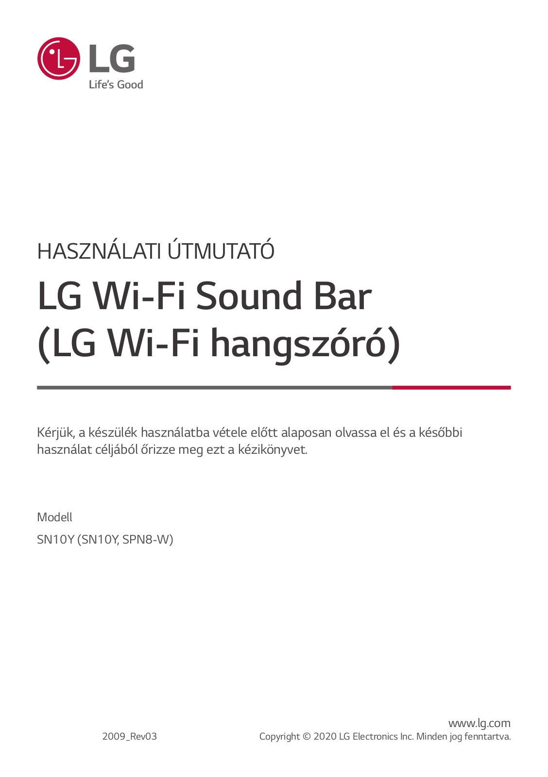 LG SN10Y User Guide