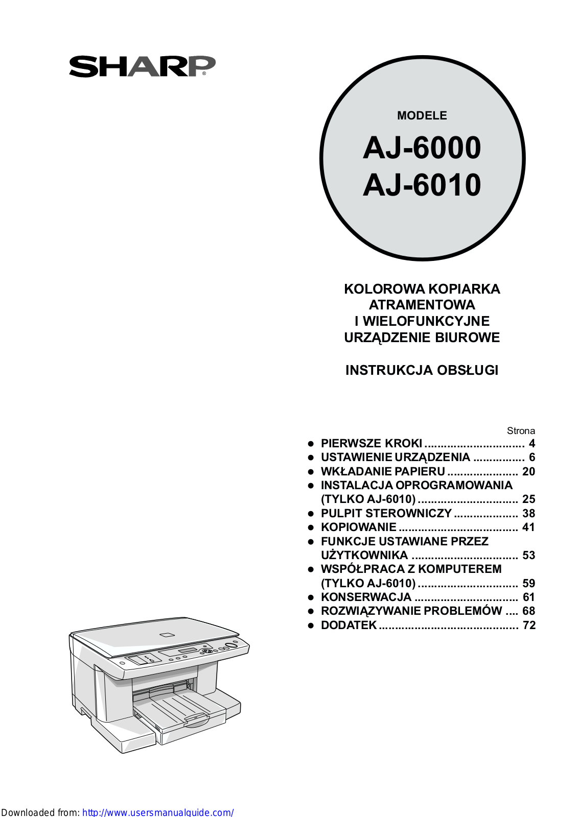 SHARP AJ-6000/6010 User Manual