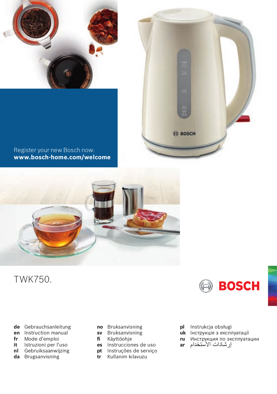 Bosch TWK7506 operation manual