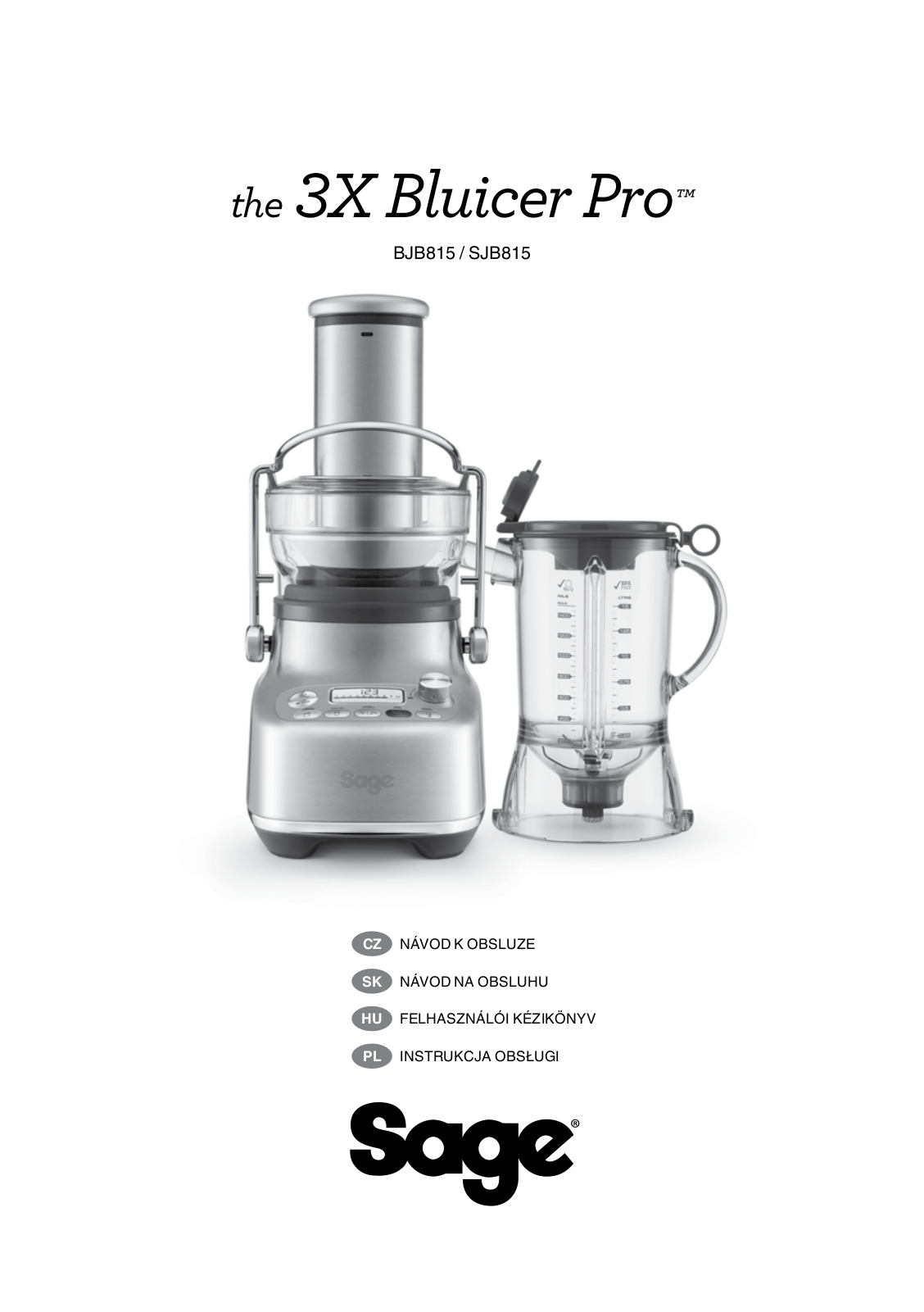 SAGE SJB815 User Manual