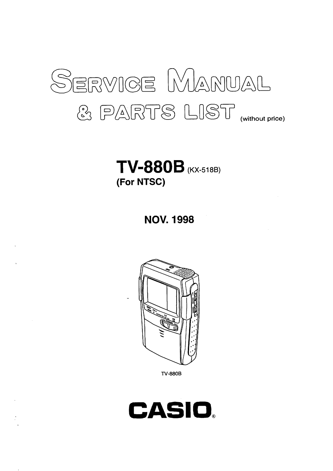 Casio TV-880 Schematic