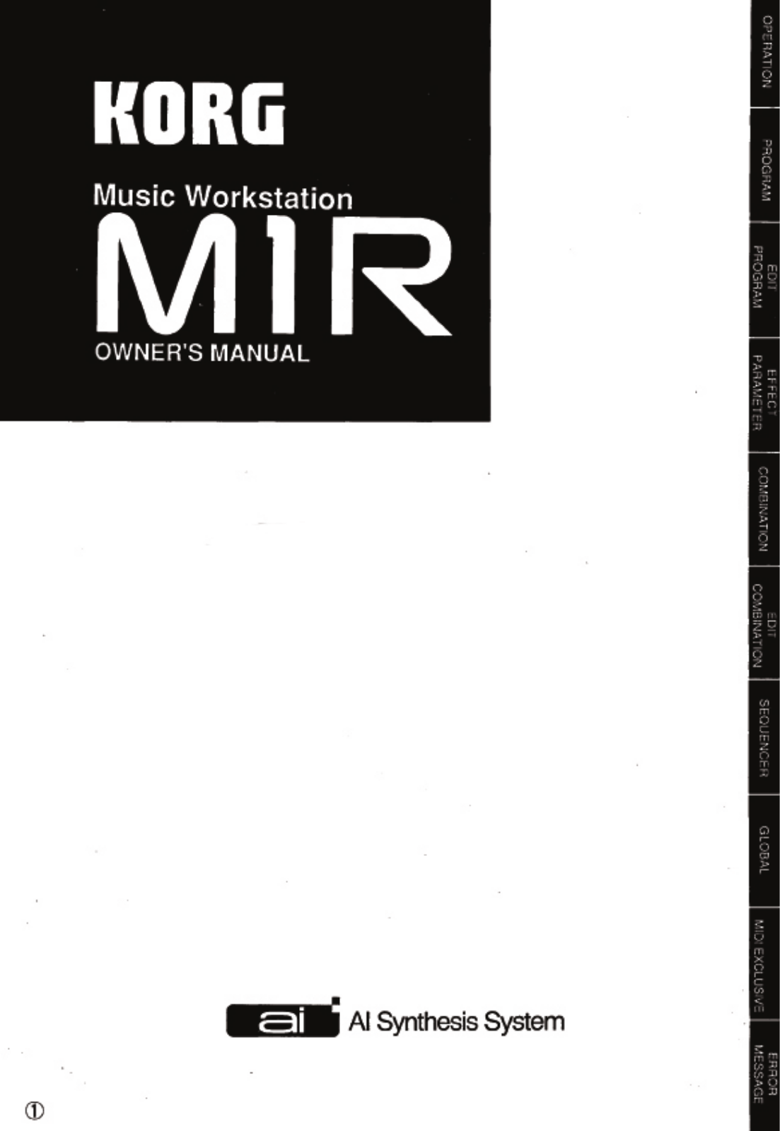 Korg M1R User Manual