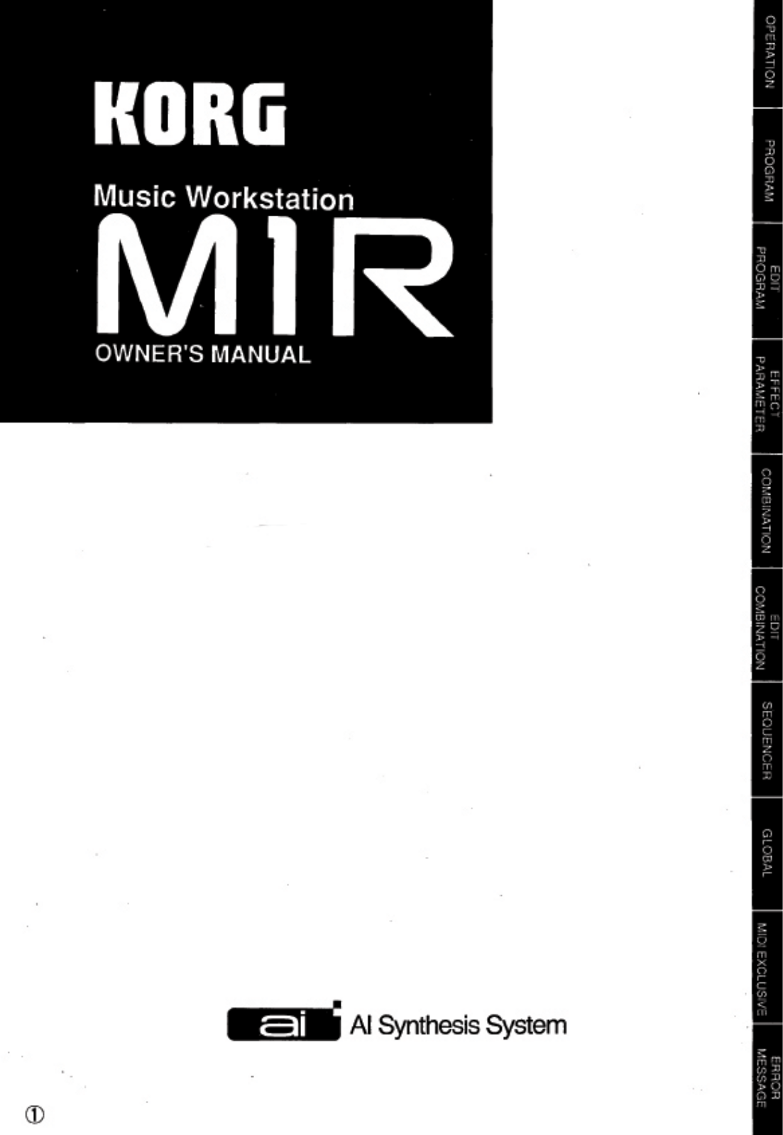 Korg M1R User Manual
