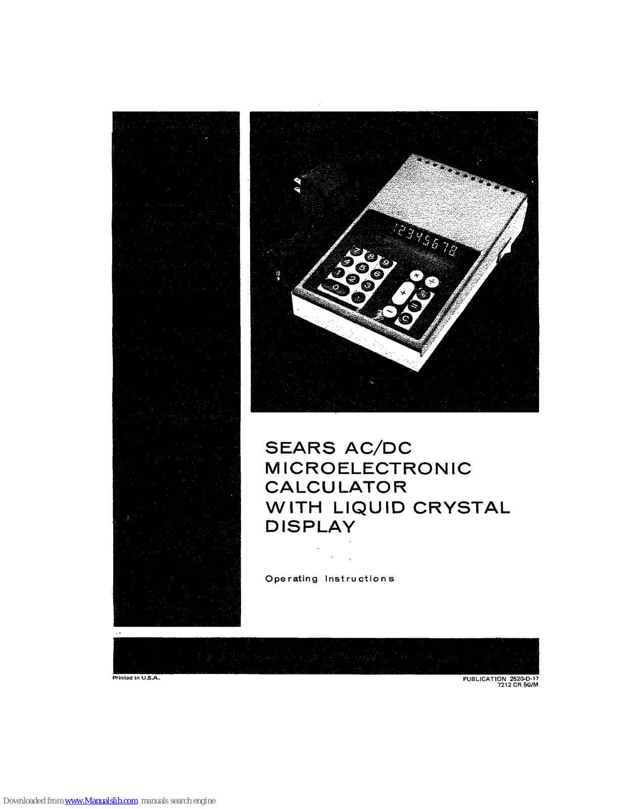 Sears AC/DC Operating Instructions Manual