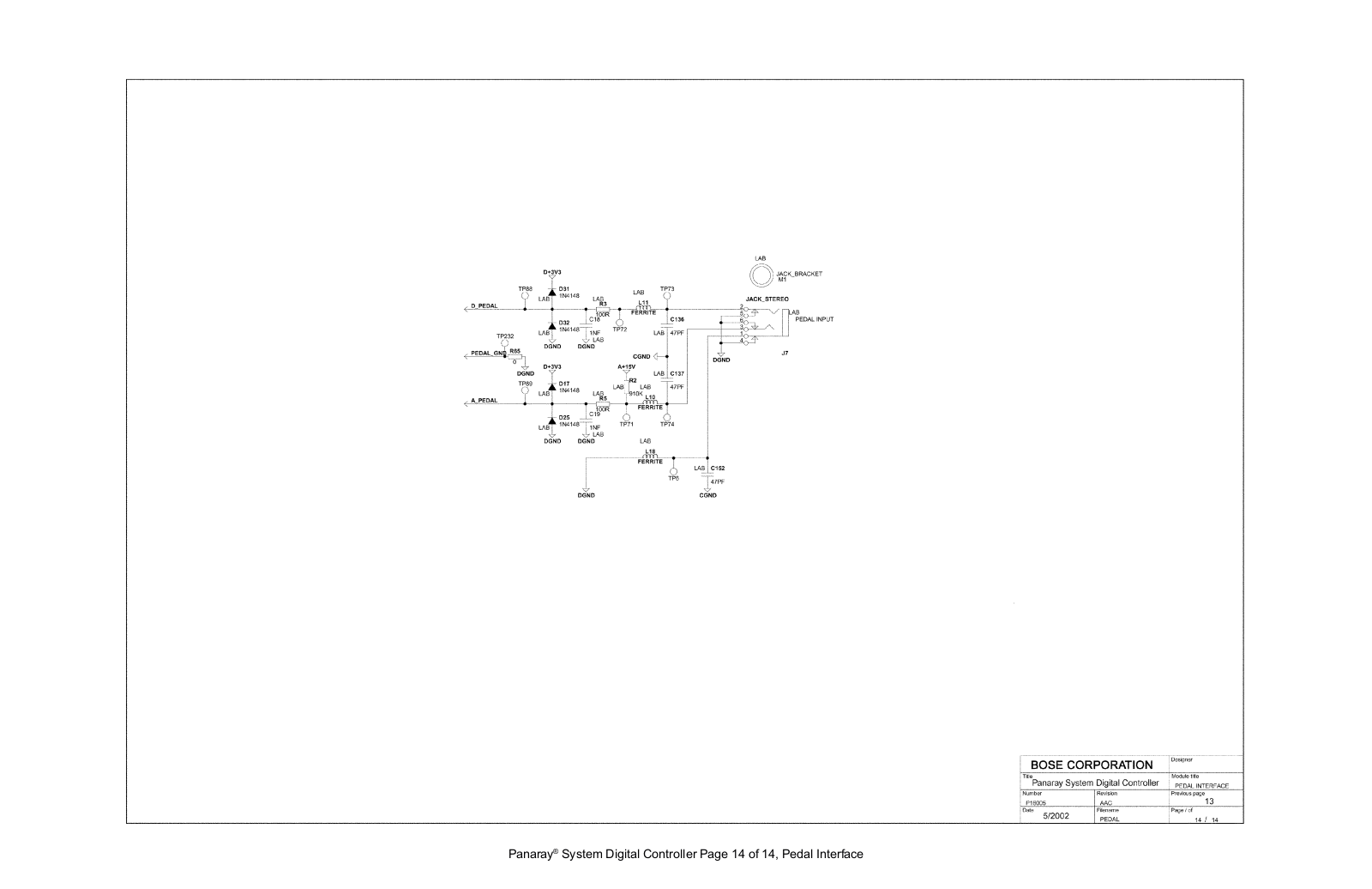 BOSE 14 Schematic