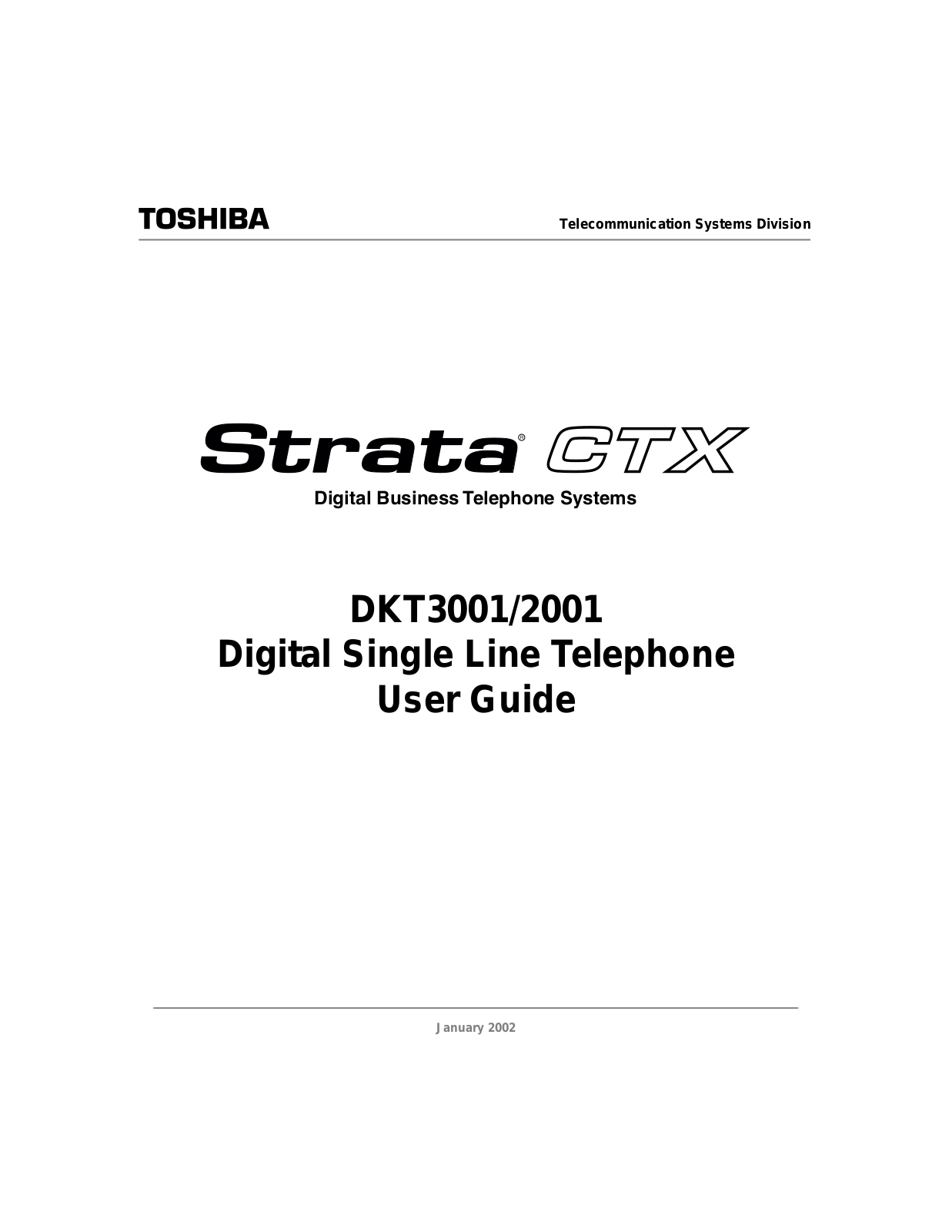 Toshiba DKT3001-2001 User Manual