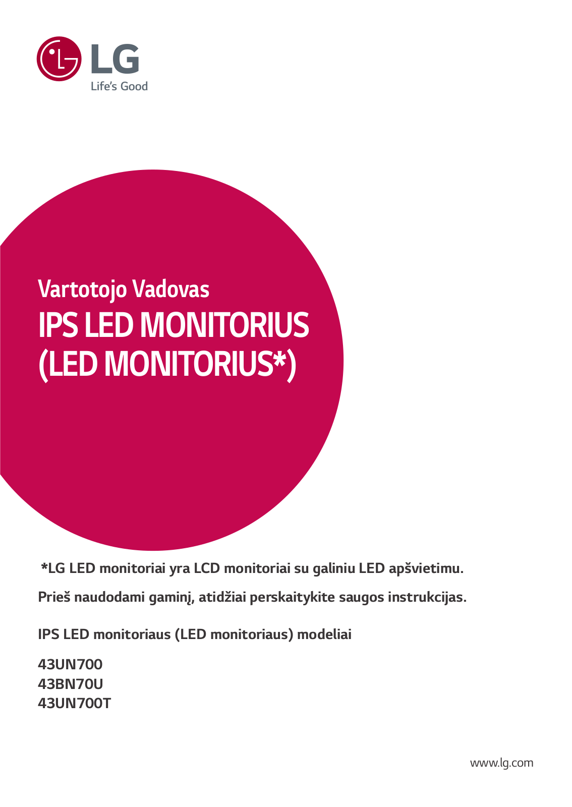 LG 43UN700-B User guide