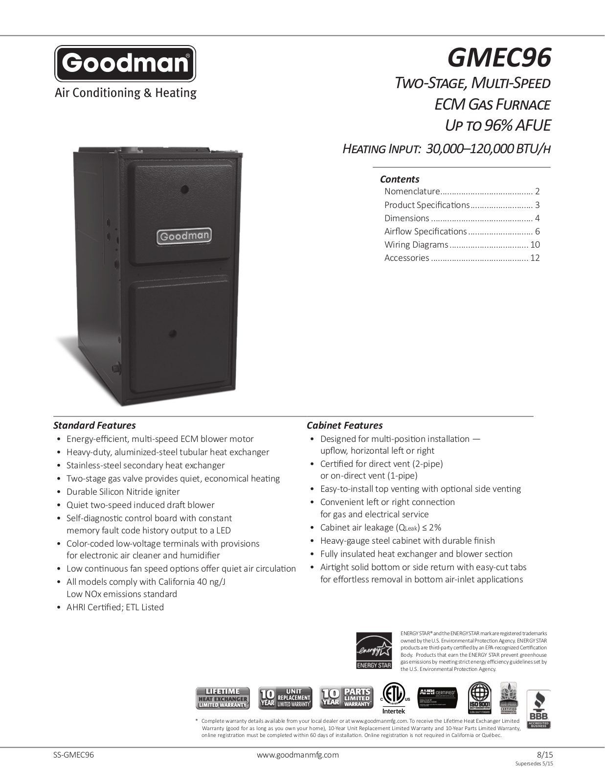 Goodman GMEC960302BNA User Manual