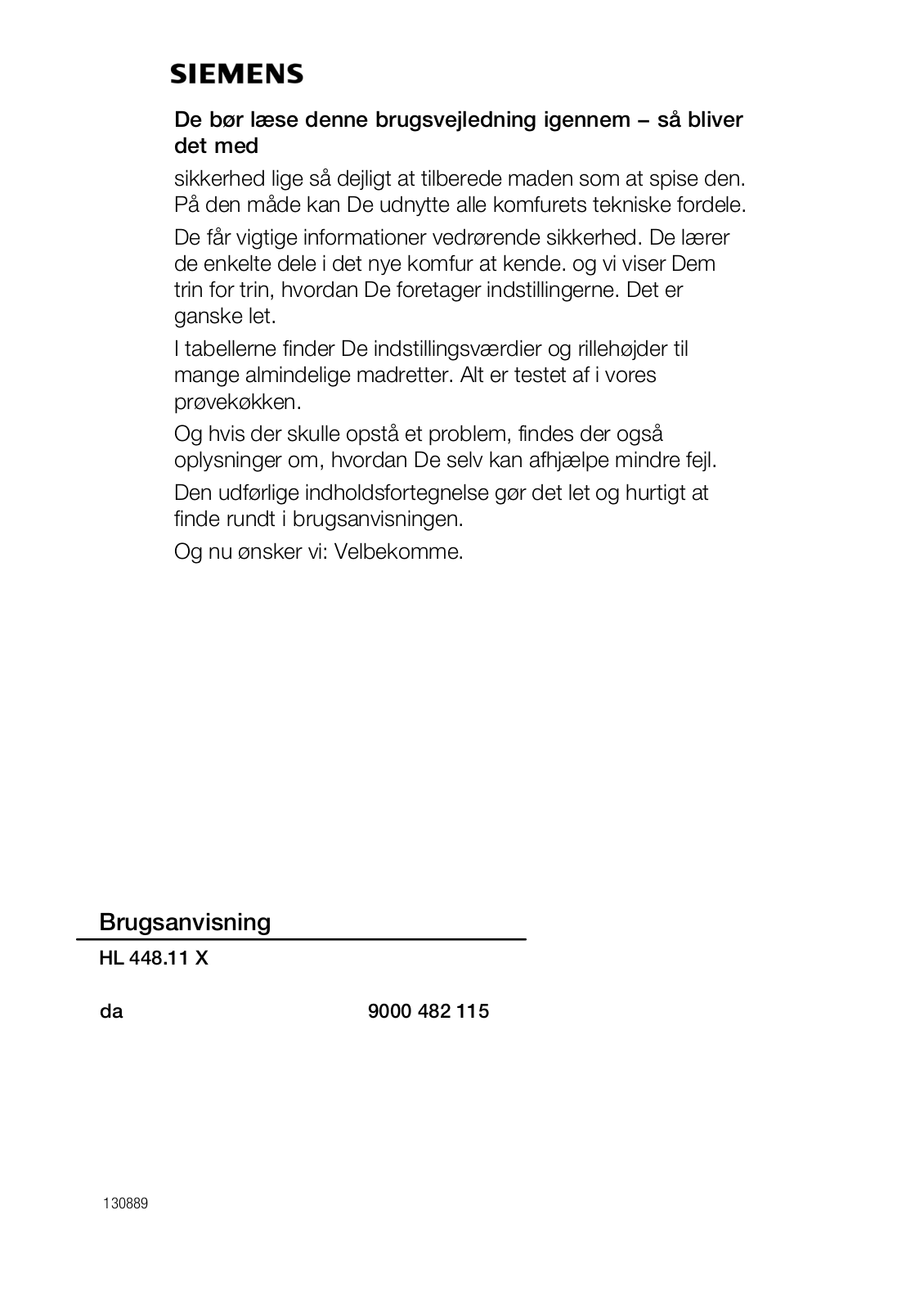 Siemens HL448511X, HL448211X User Manual