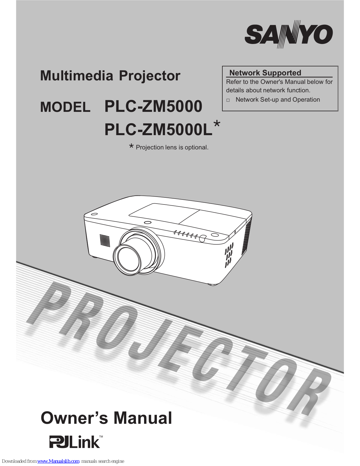 Sanyo PLC-ZM5000,PLC-ZM5000S,PLC-ZM5000L - 5000 Lumens,PLC-ZM5000L Owner's Manual