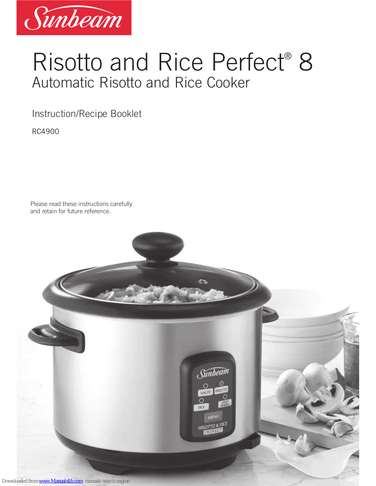 Sunbeam Risotto and Rice Perfect 8 Instruction/recipe Booklet