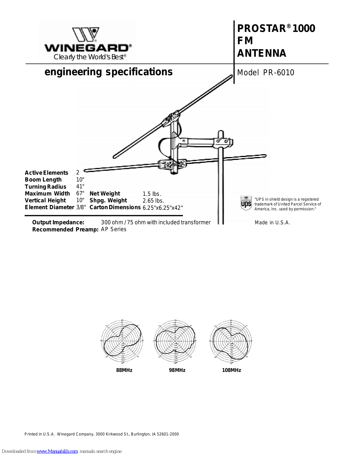 Winegard PR-6010 Specifications - ManualMachine.com
