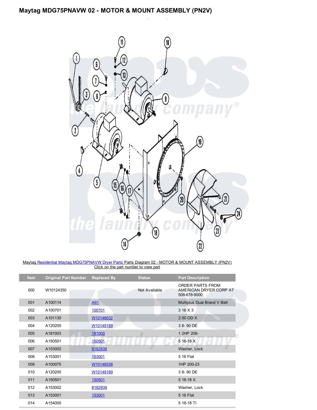 Maytag MDG75PNAVW Parts Diagram