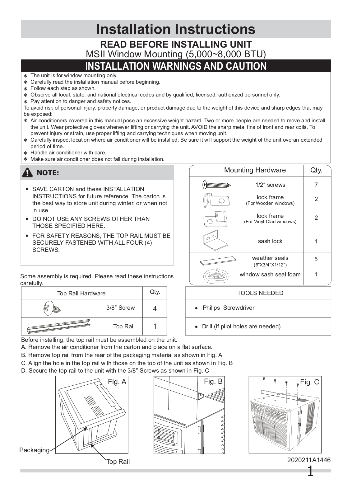 FRIGIDAIRE FRA065AT7 User Manual