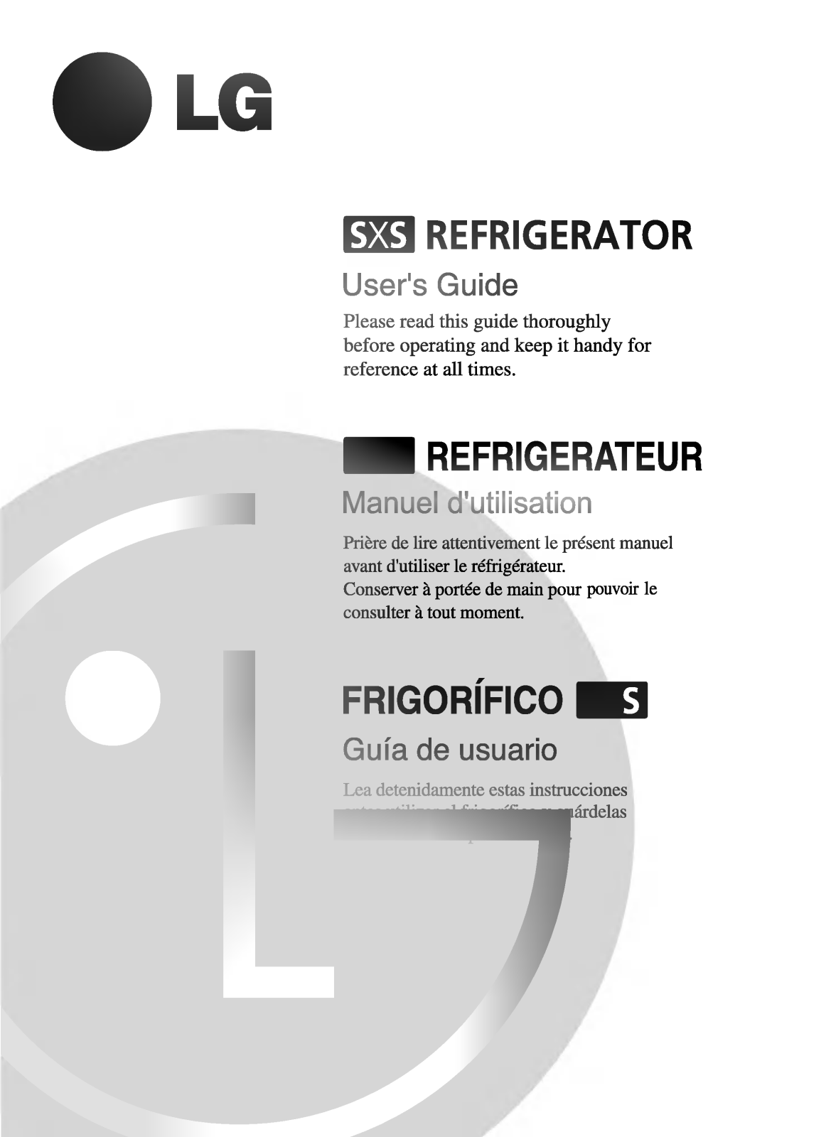 LG GR-L267DTU Owner's Manual