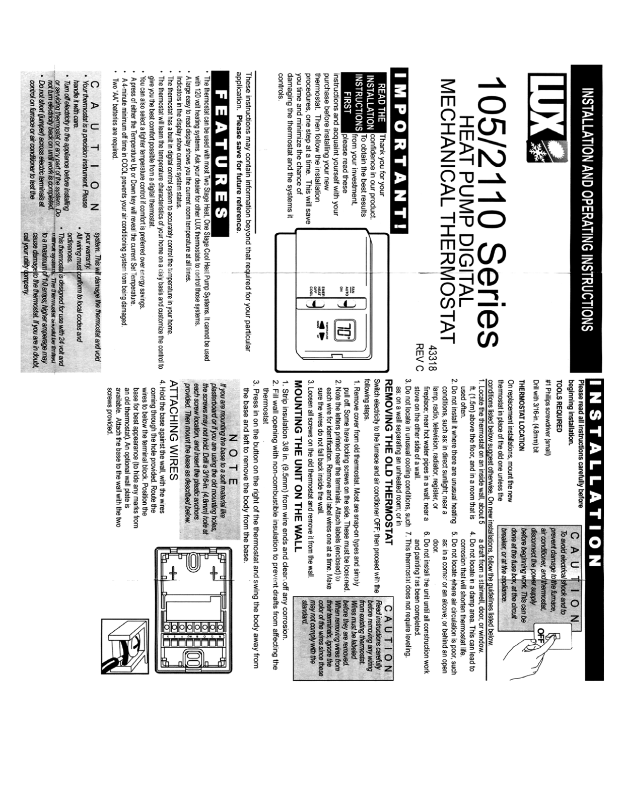 AEG-Electrolux LUX DHP2110 User Manual