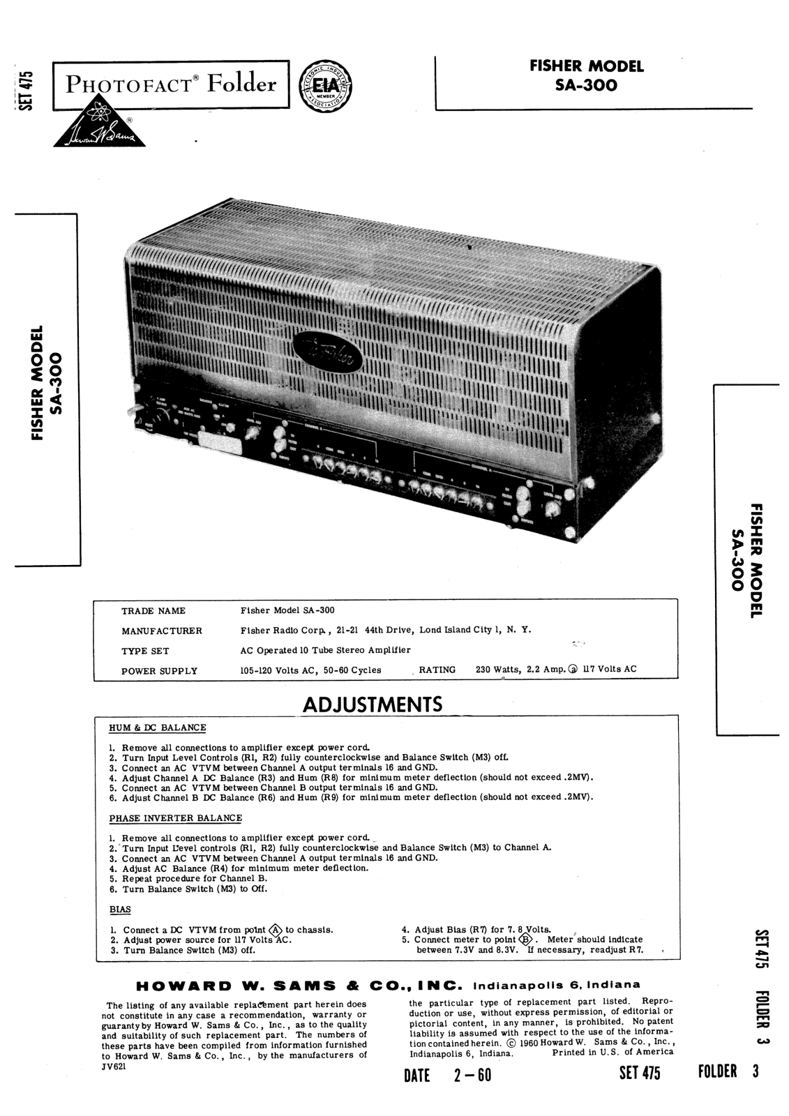 Fisher SA-300 Service Manual