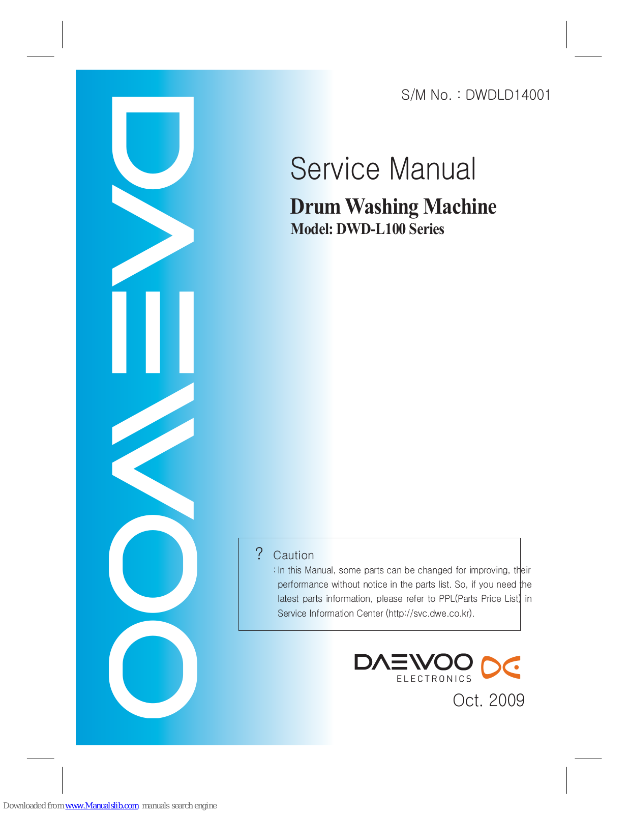 Daewoo DWC-LU1011, DWC-LU1211, DWD-LU1011, DWD-LU1211, DWC-LD1411 Service Manual