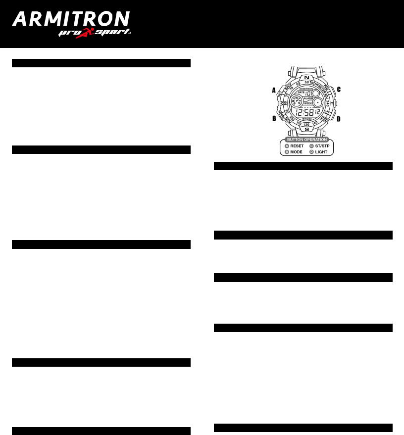 Armitron Armitron M0901 Series Watch User Manual
