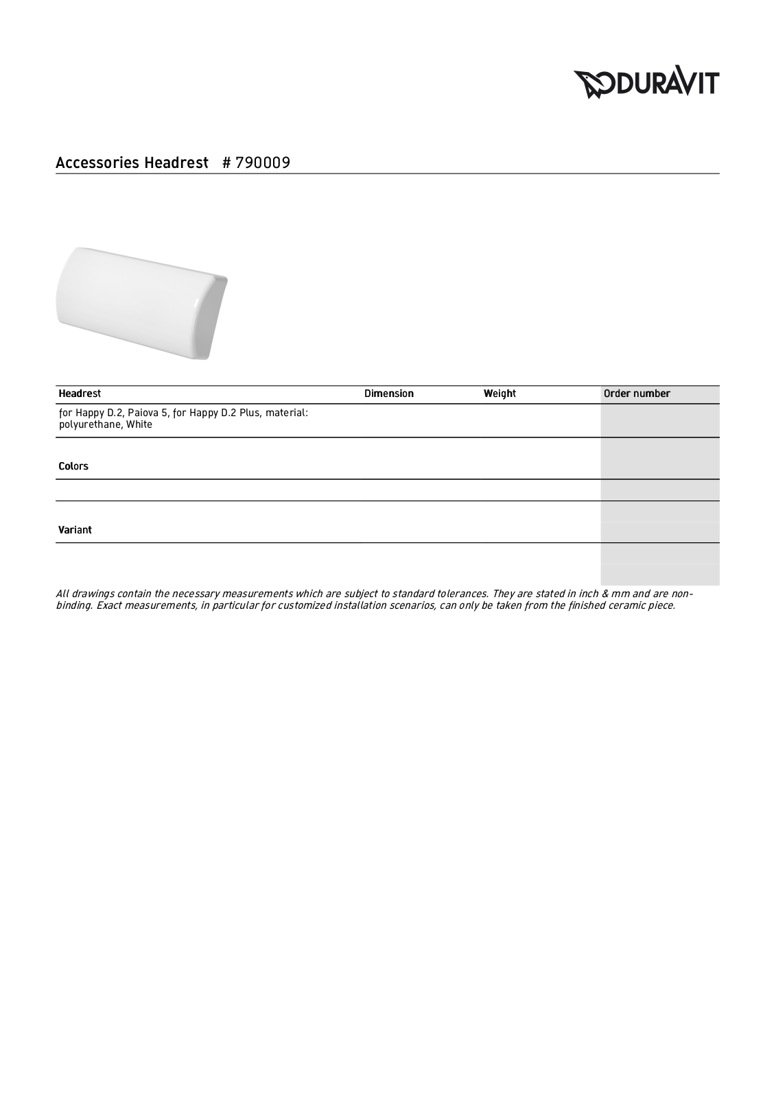 Duravit DRV2035 Specifications - ManualMachine.com