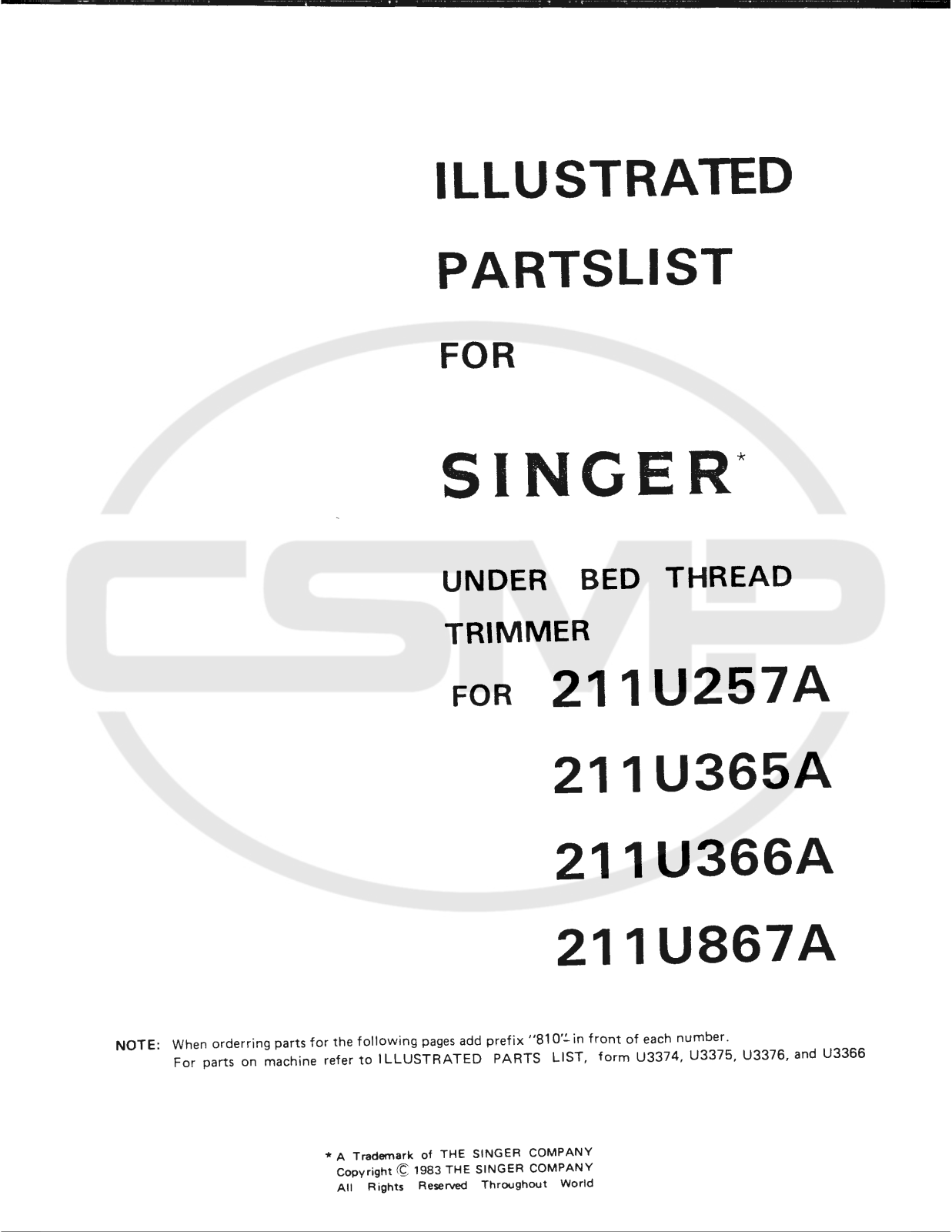 Singer 211U_UTT Parts Book - ManualMachine.com