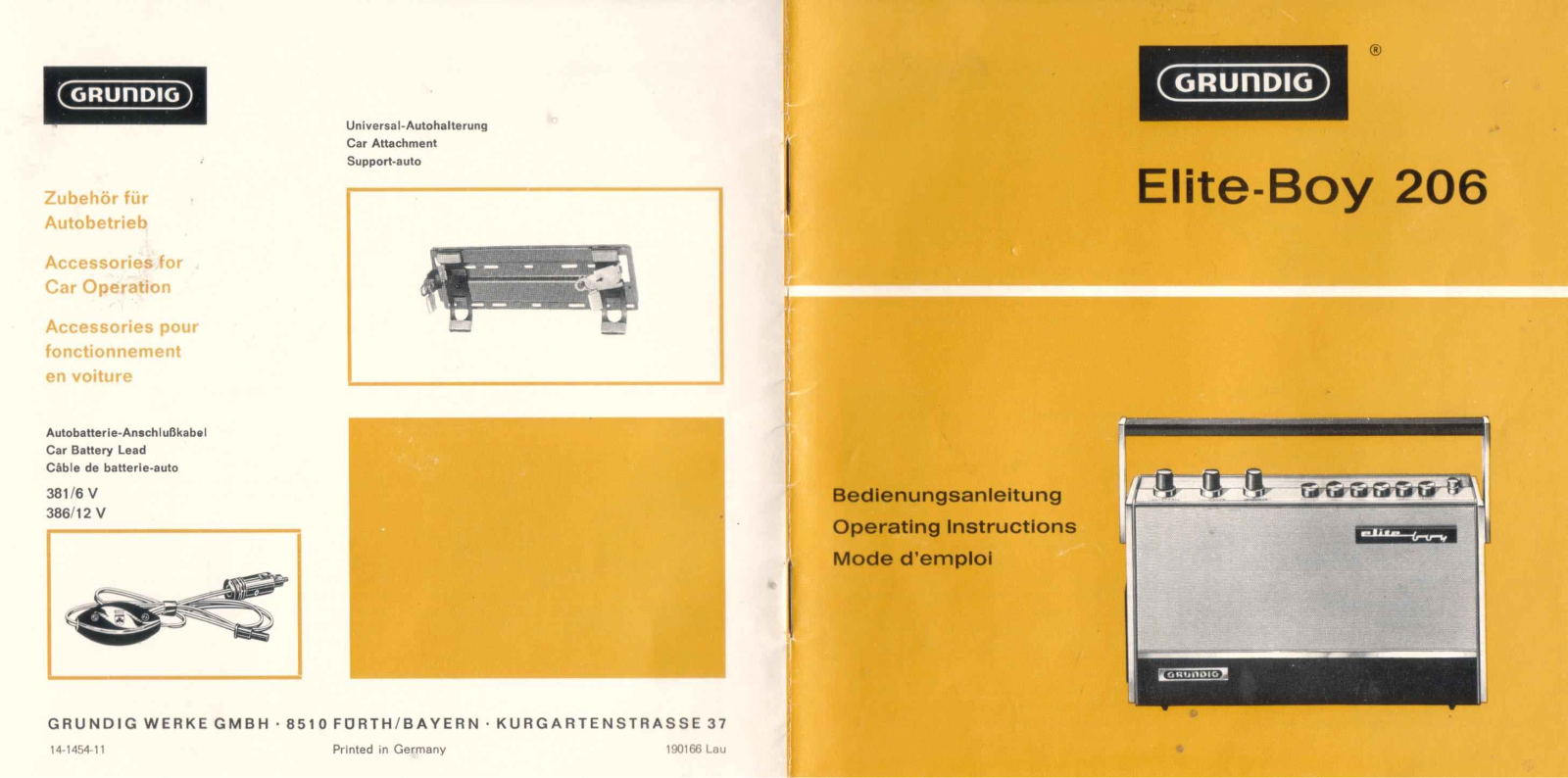 Grundig Elite-Boy-206 Owners Manual