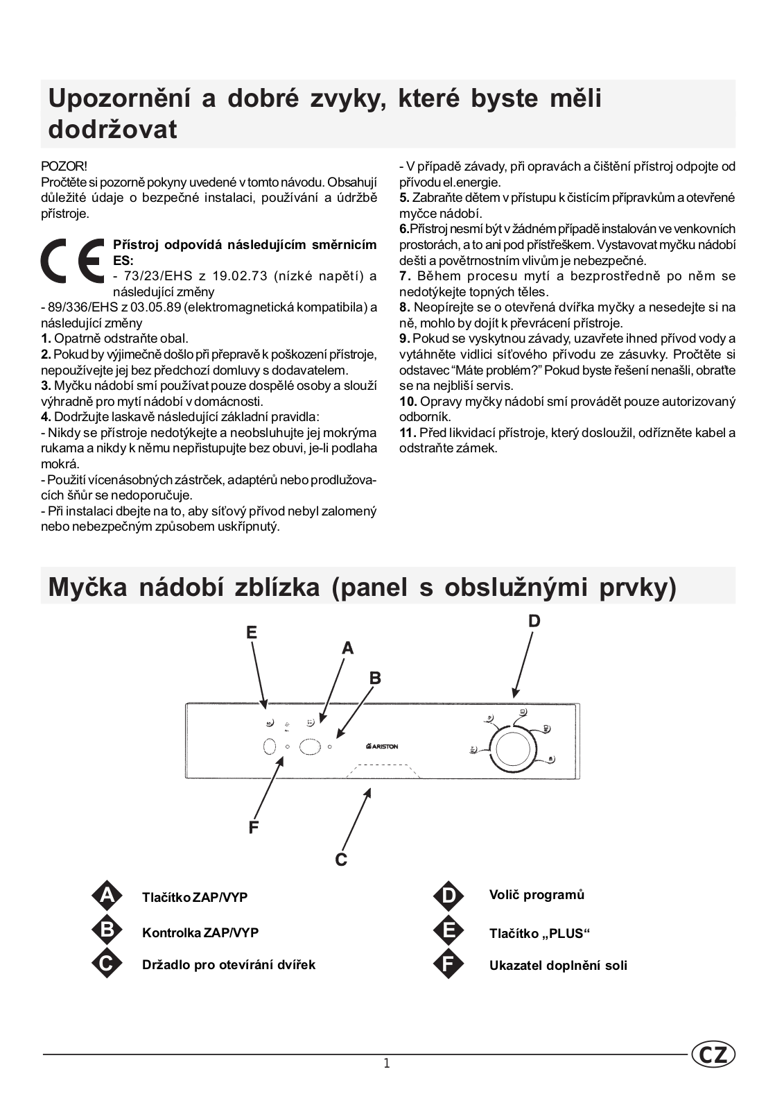 Ariston LS 2020 User Manual