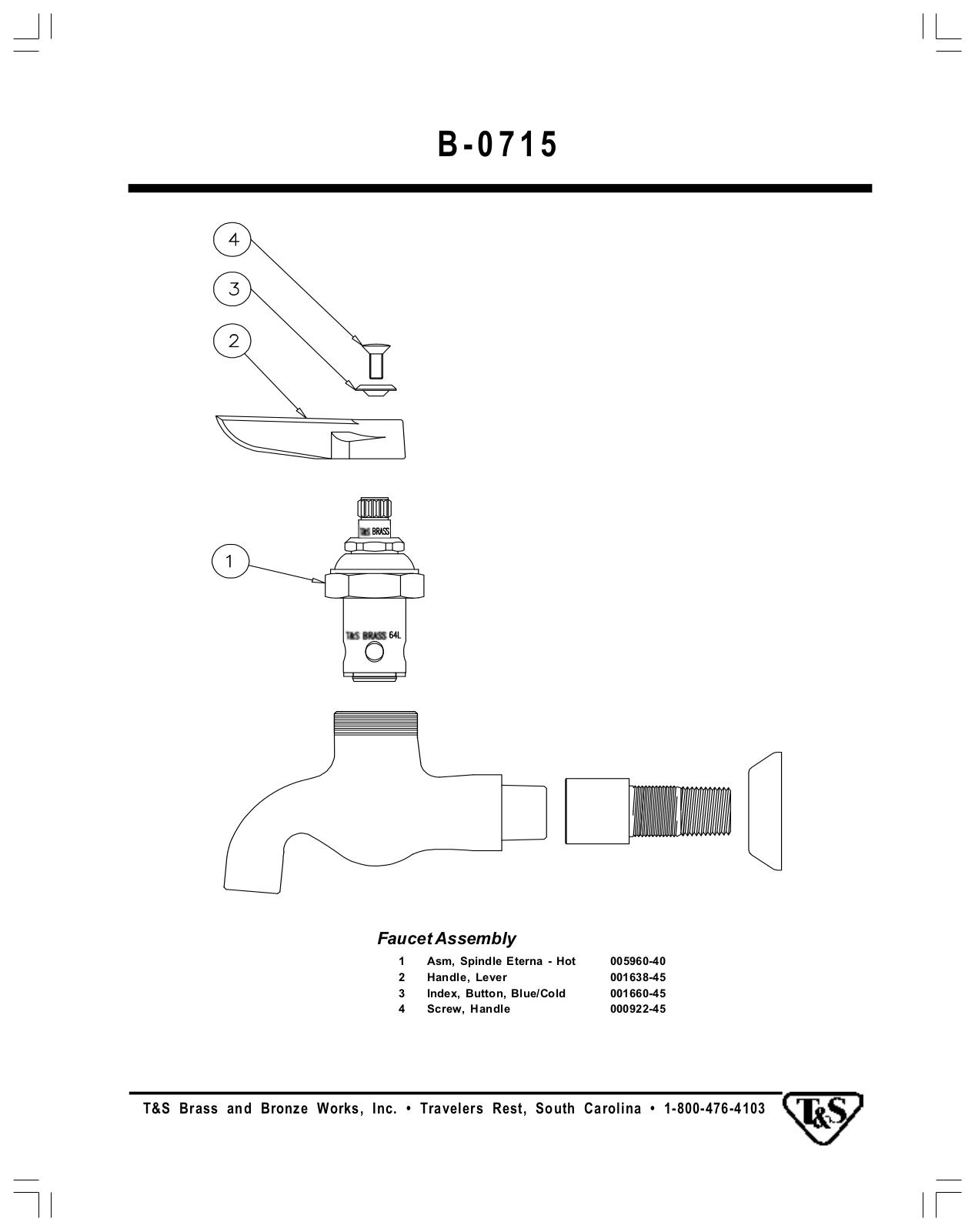 T & S Brass & Bronze Works B-0715 Part Manual