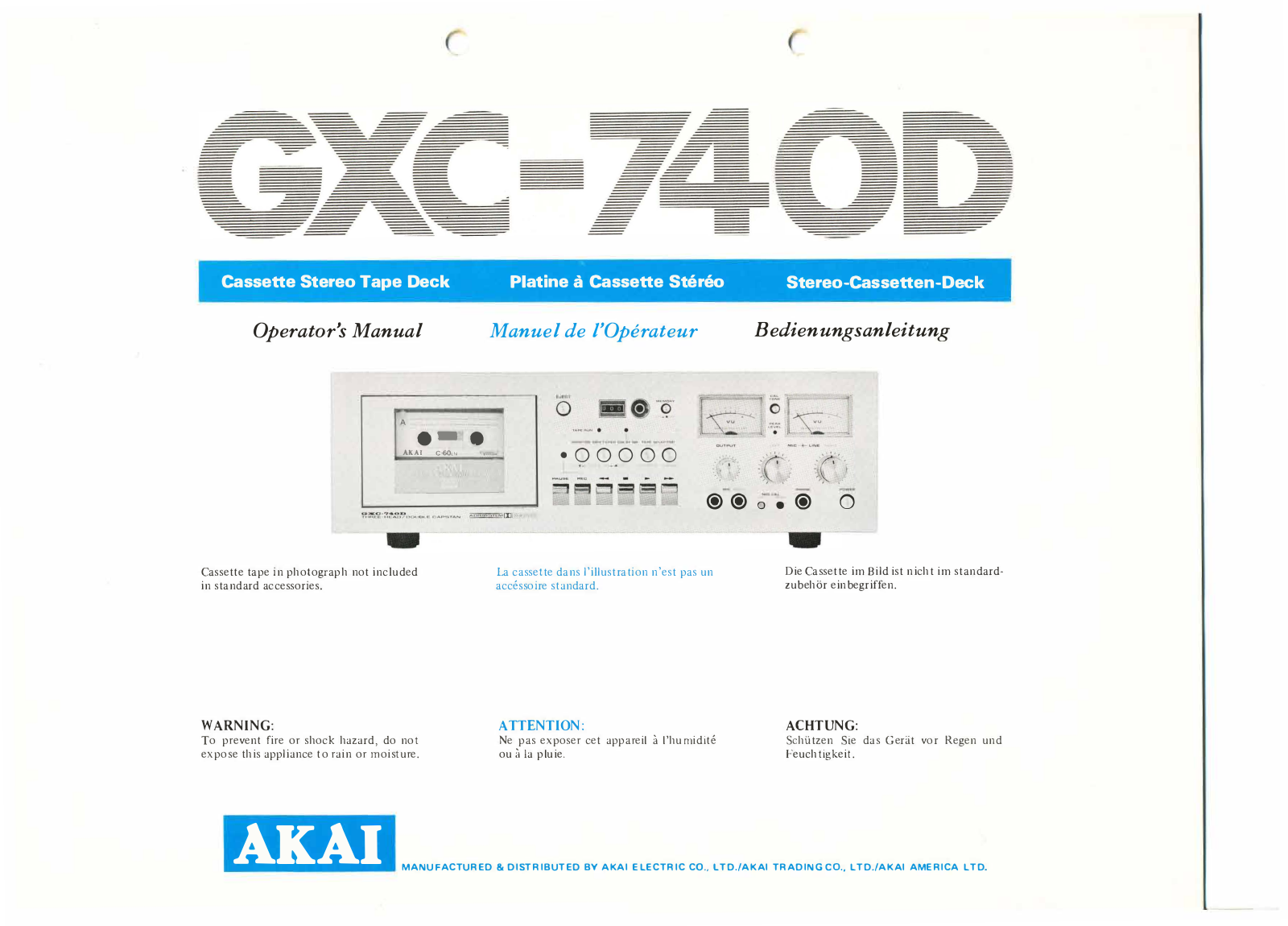 Akai GXC-740D Operation Manual