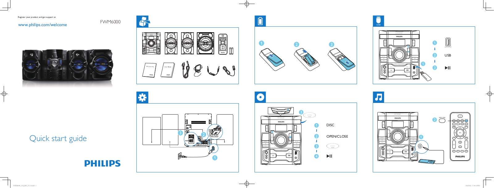 Philips FWM6000 Quick start guide