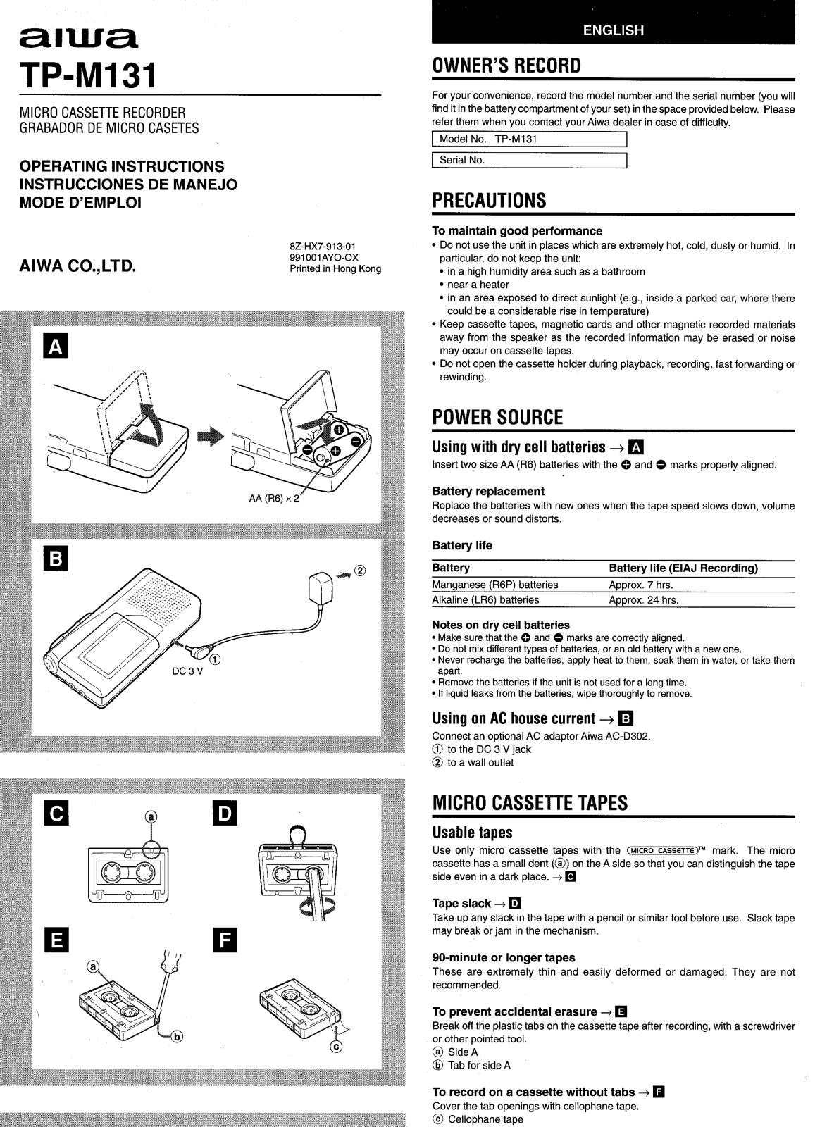 Sony TPM131 User Manual