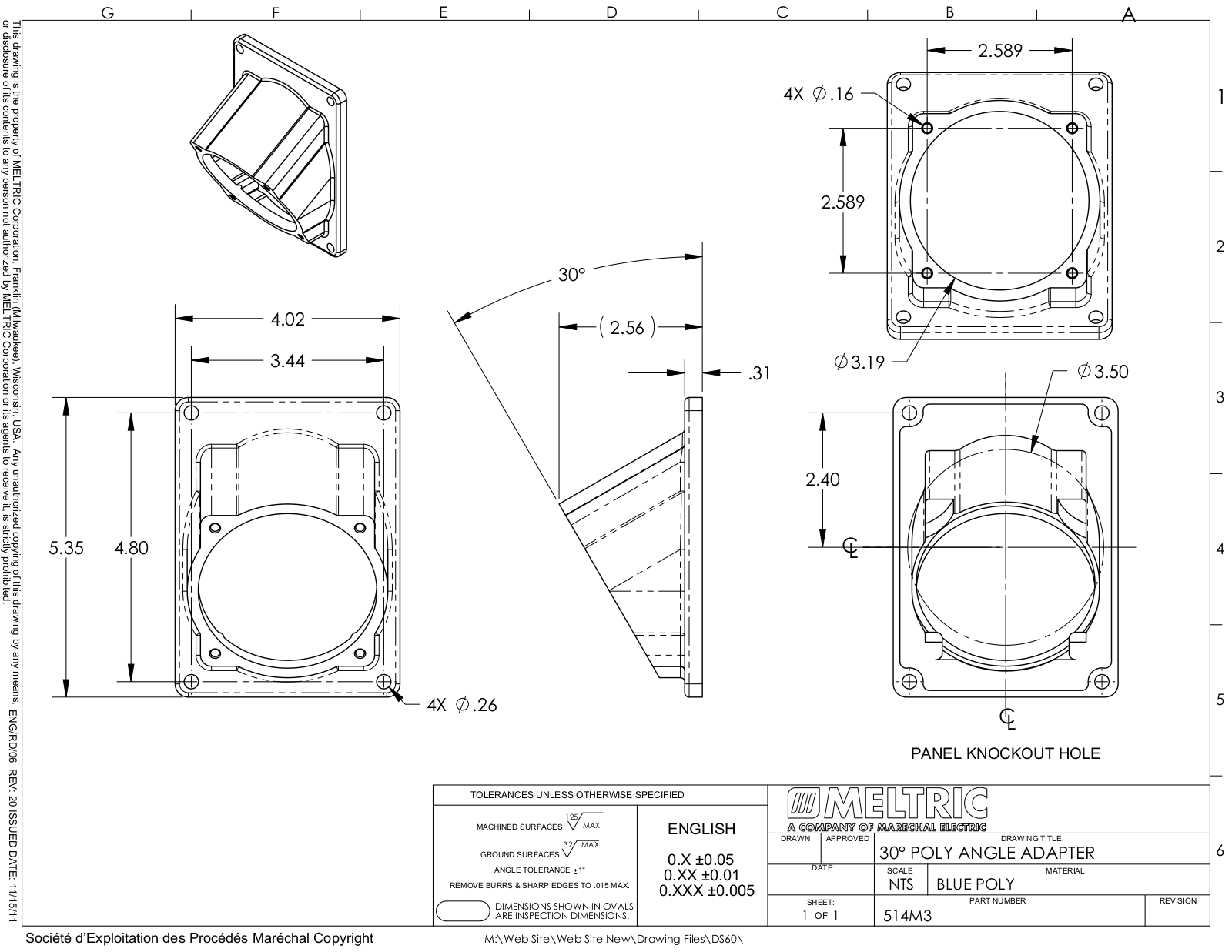 Meltric 514M3 Reference Drawing - ManualMachine.com