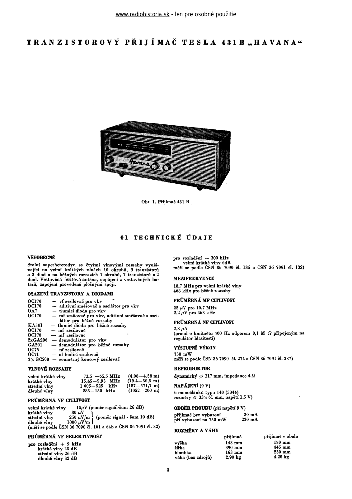 Tesla 431B Havana User Manual