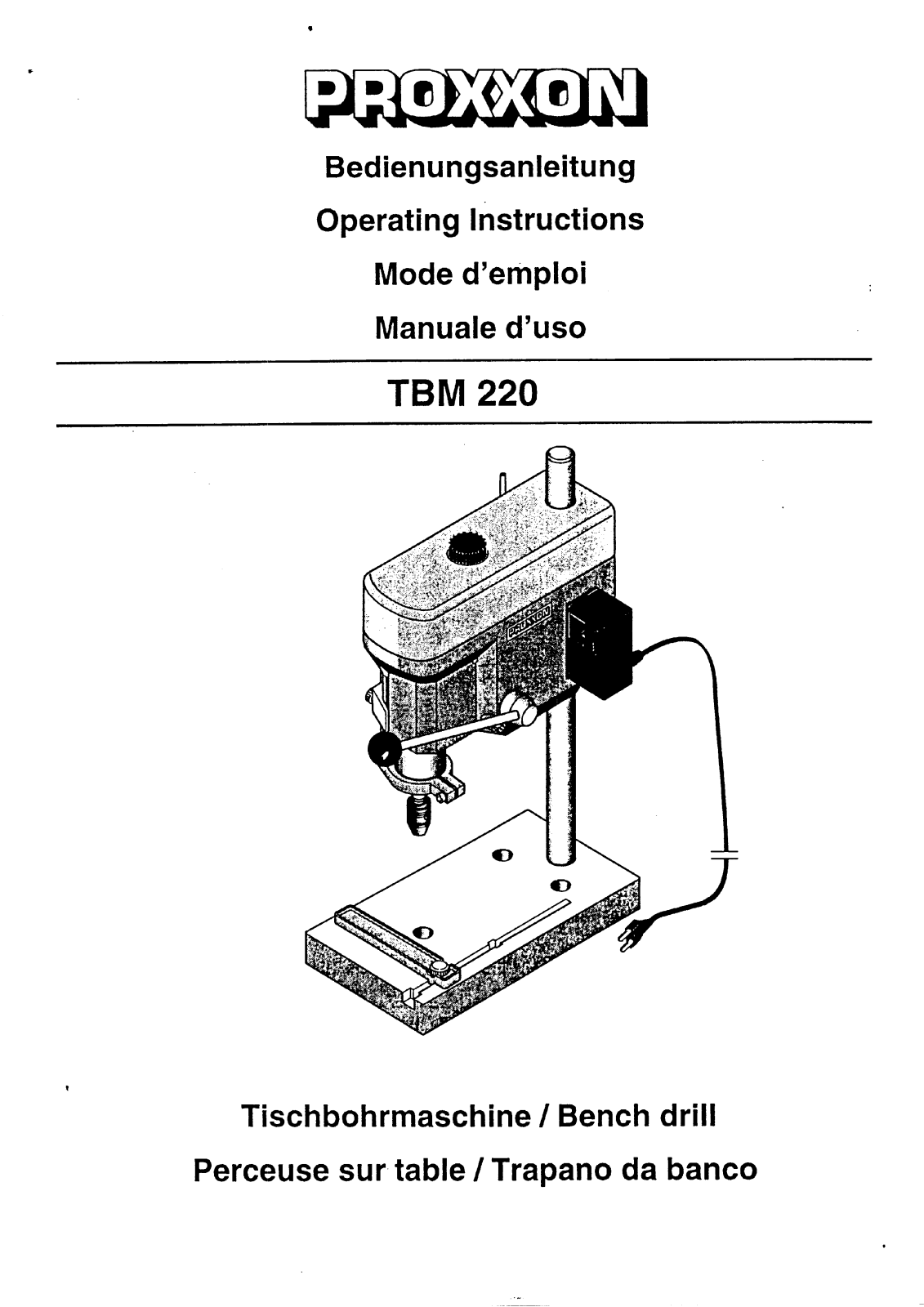 Proxxon TBM 220 User guide - ManualMachine.com