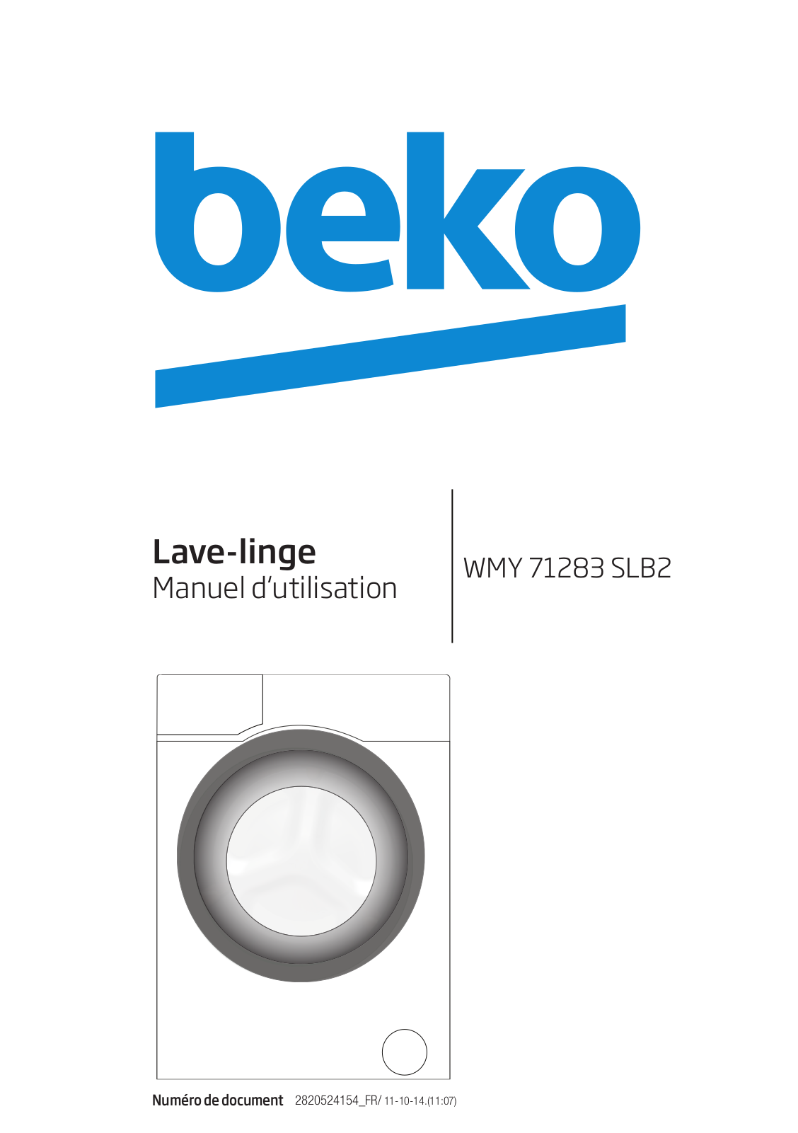 Beko WMY 71283 SLB2 User manual